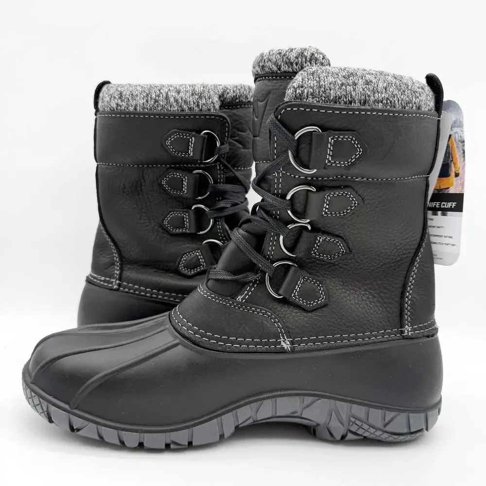 Baffin Women Yellowknife Snow Boots US 11 Black Leather Waterproof Insulated NIB